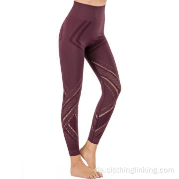 JACQUARD YOGA PANTS SEAMLESS LEGGINGS SPORT DAMER